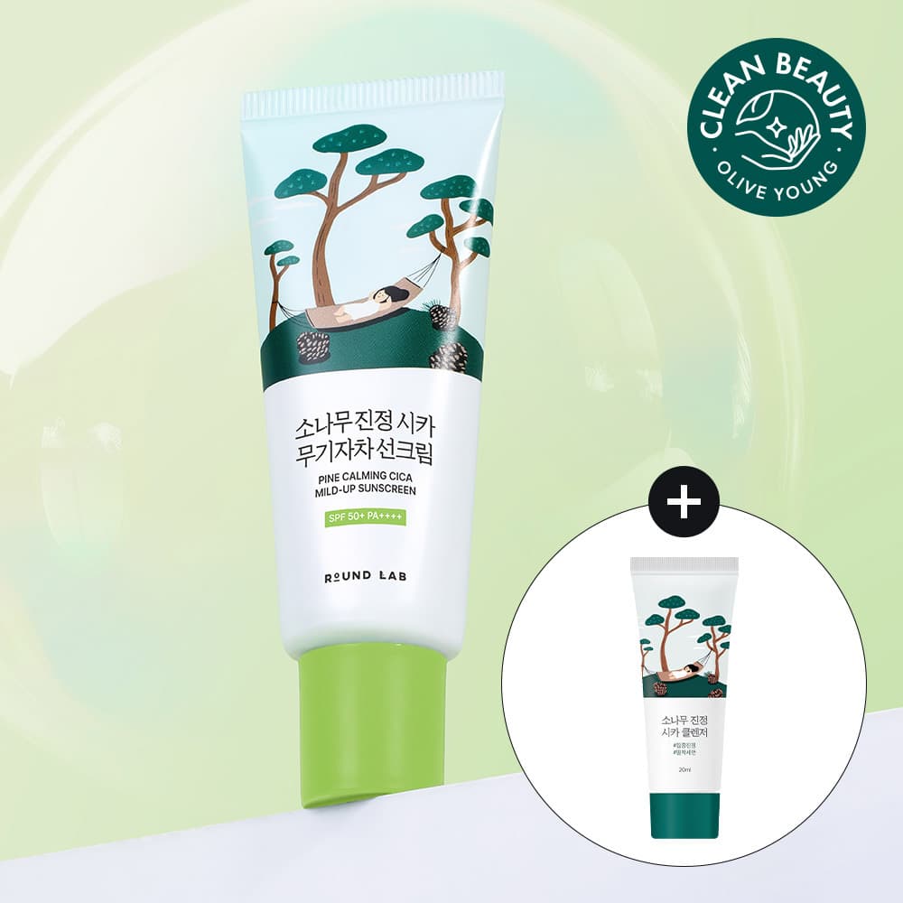 Round Lab Pine Calming Cica Mineral Sunscreen 40ml Set (+ Pine Cleanser 10ml)